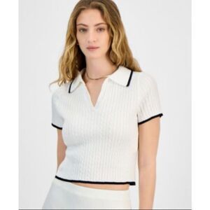 Freshman 1996 cable knit polo top white XL